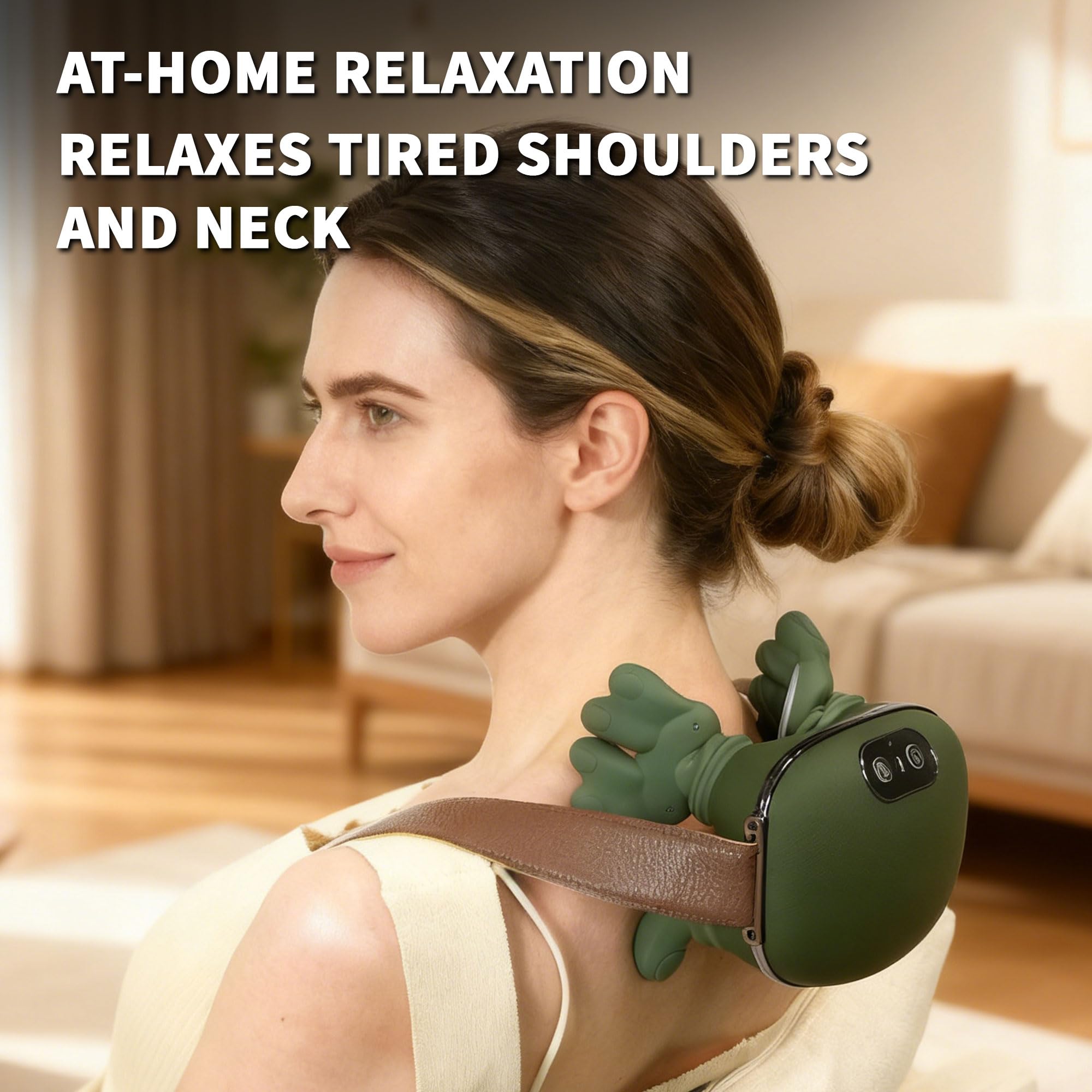 Lightweight, travel-friendly neck massager compact enough for on-the-go use.