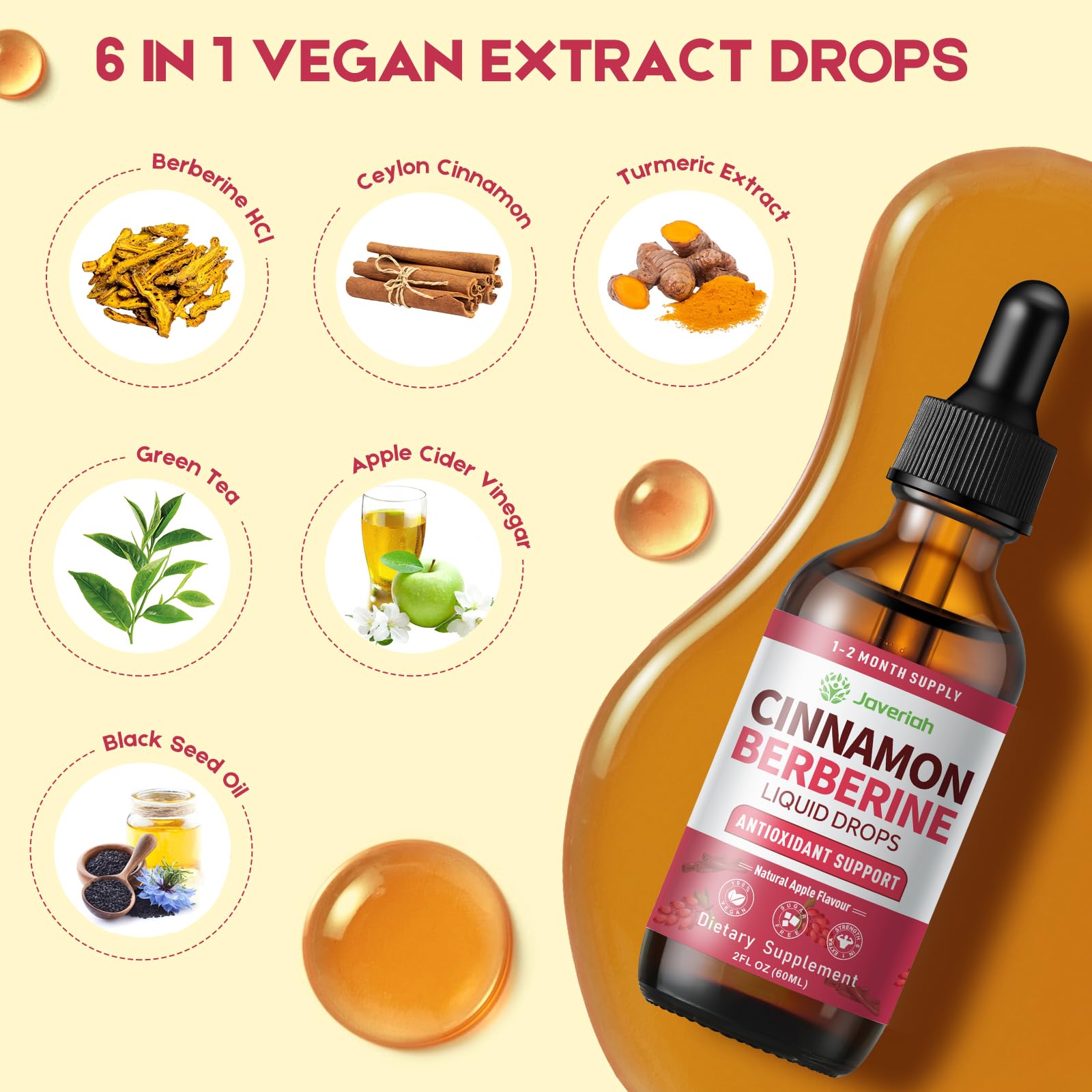 Javeriah Berberine Drops cinnamon-turmeric blend icon signaling spice synergy