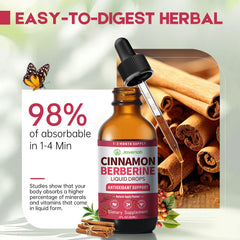 Javeriah Berberine Drops ingredient icons include green tea and apple cider vinegar