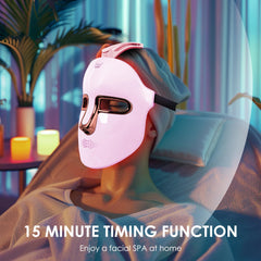 JAY SAREES gold-toned LED mask for skincare routines at home.