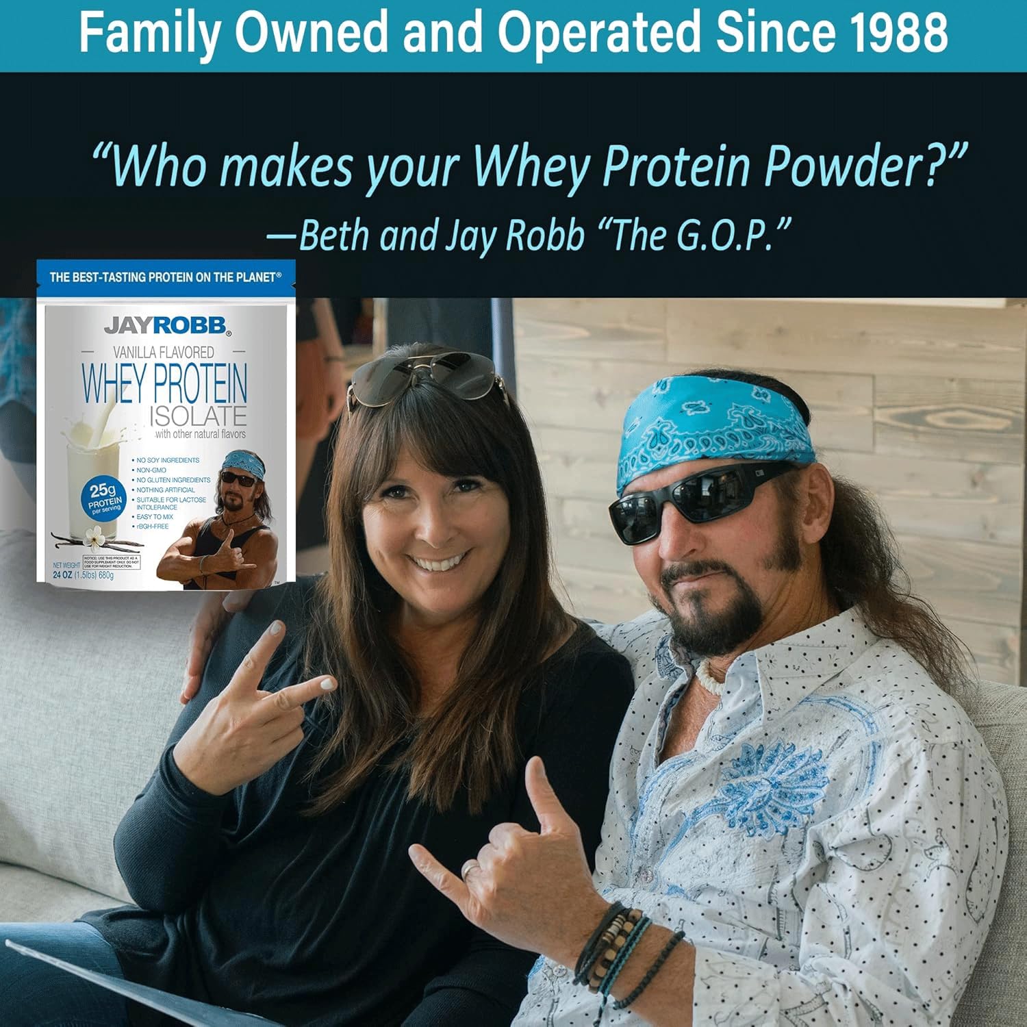 JAYROBB Whey Protein Vanilla on shelf ready for everyday workouts.