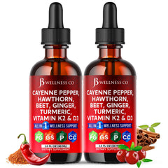JB Wellness Co cayenne pepper drops bottle for daily energy and routine support.
