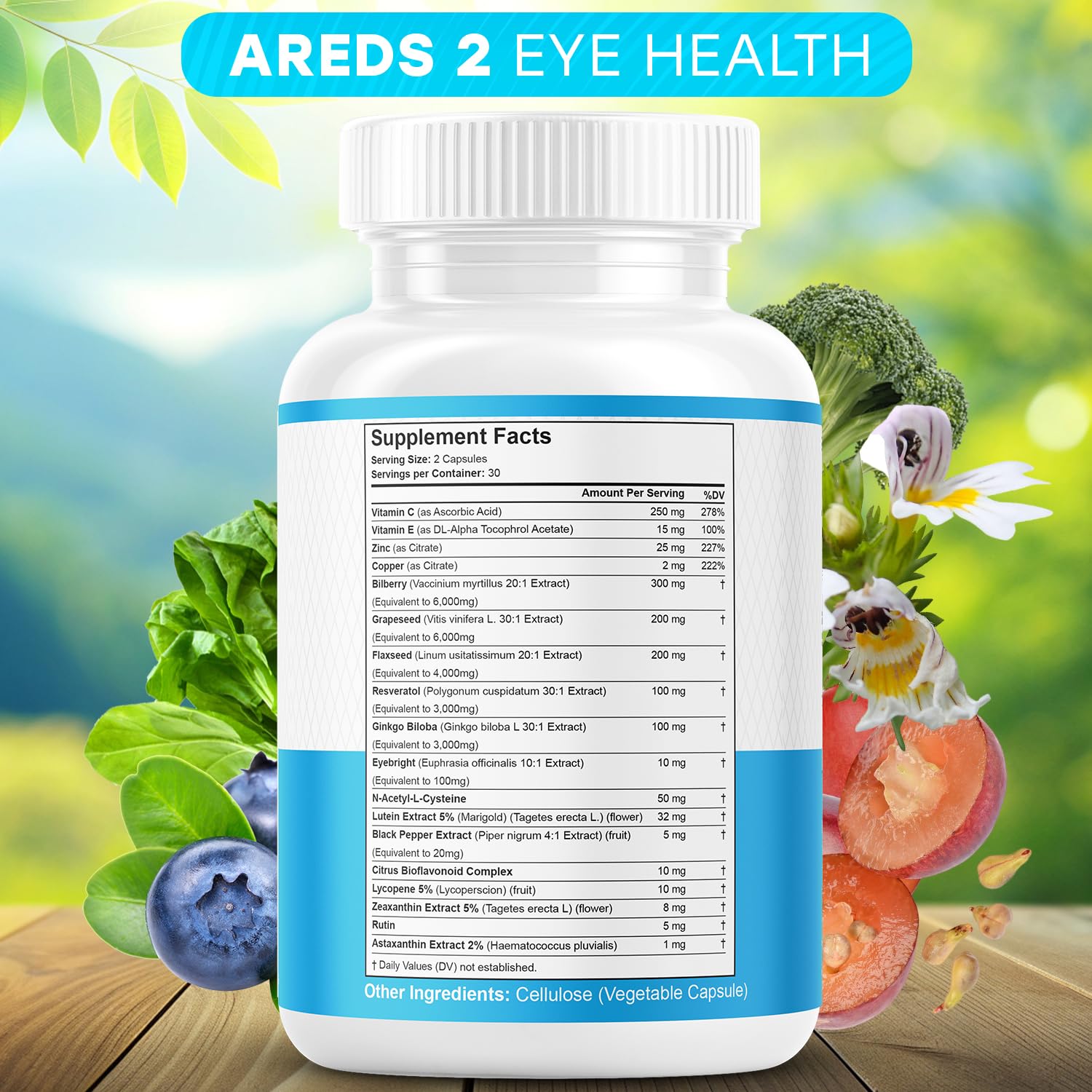 JB Wellness Co AREDS 2 capsules close-up for blue light support.