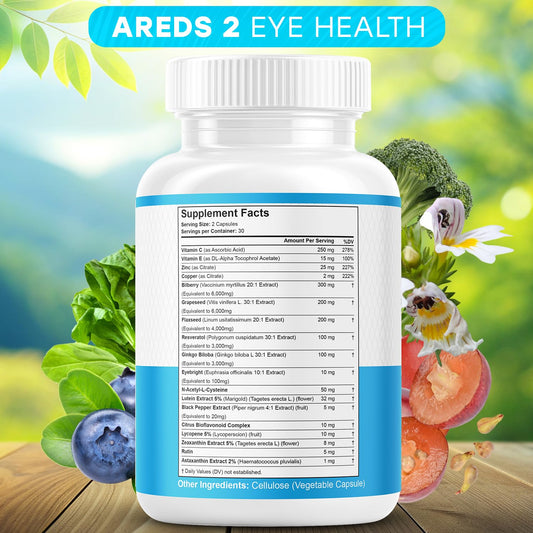 JB Wellness Co AREDS2 capsules closeup shows easy-to-take veggie caps.