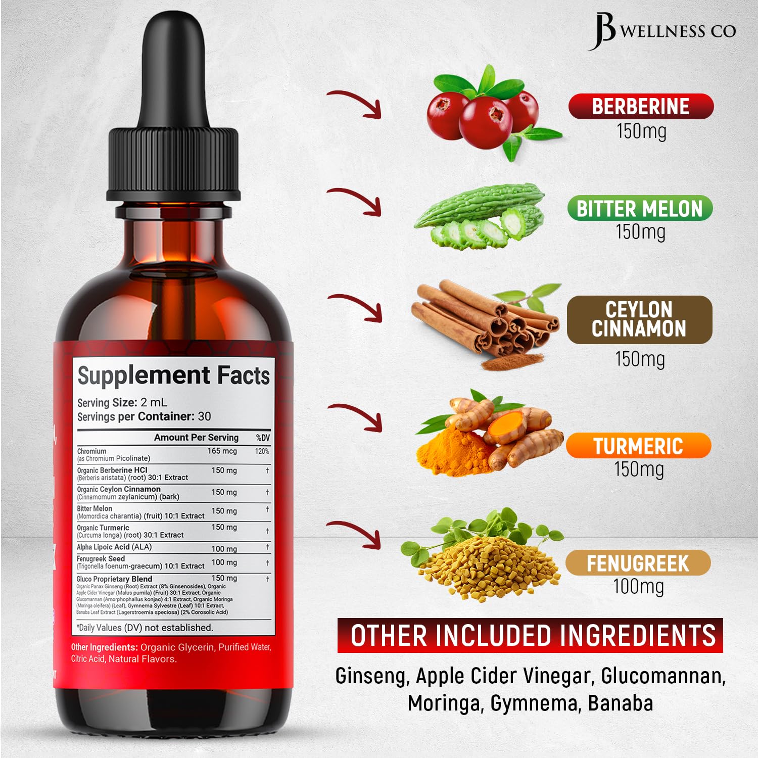 JB Wellness Co bitter melon drops bottle for convenient daily routine