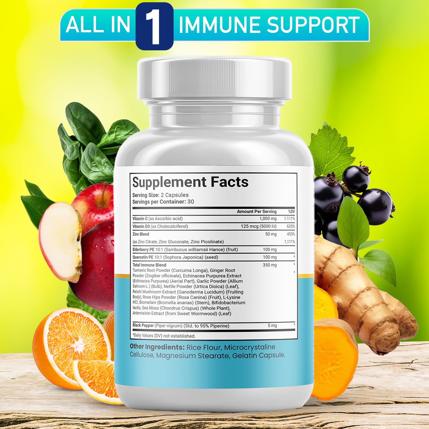JB Wellness Co bromelain elderberry capsules on shelf illustrate fast-acting immunity support.