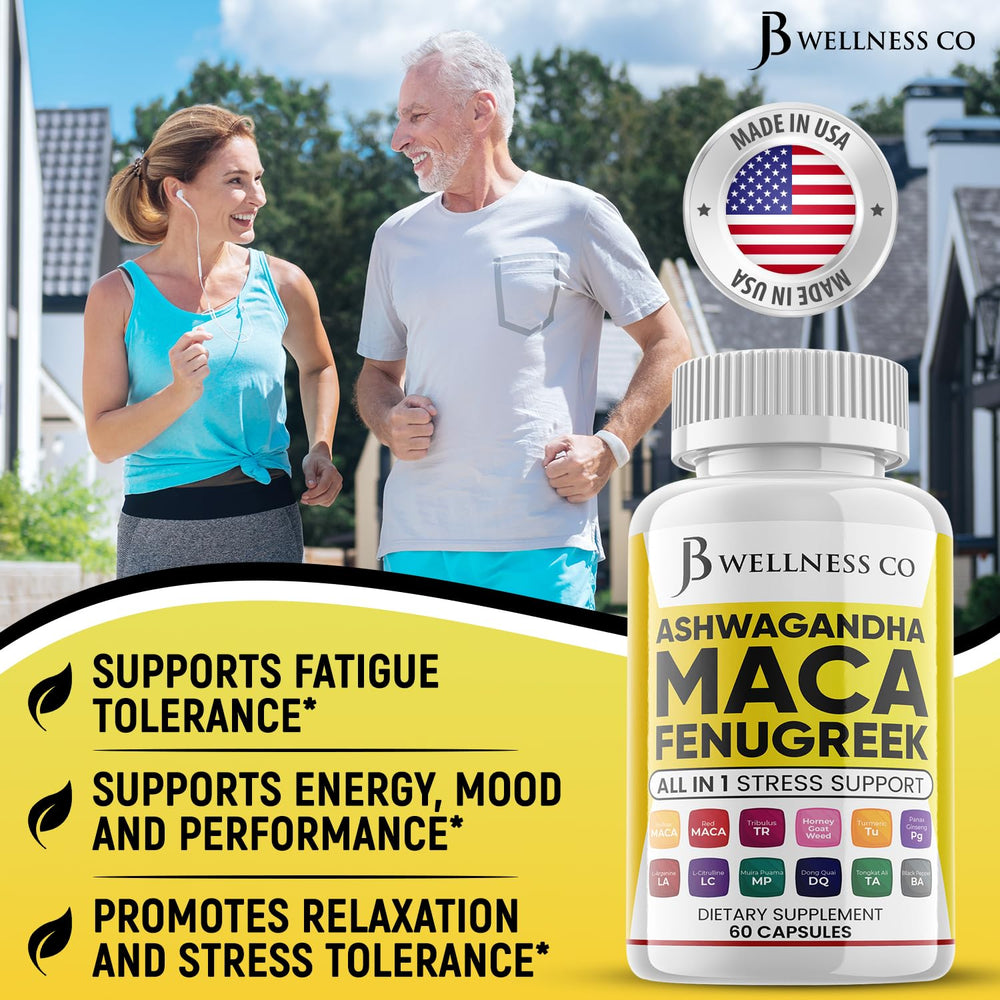 JB Wellness Co Fenugreek seeds capsules shown for energy support.