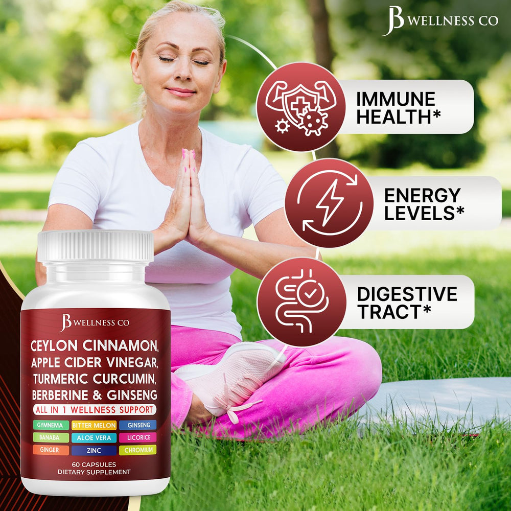 JB Wellness Co Ginseng capsules in bottle for focused energy