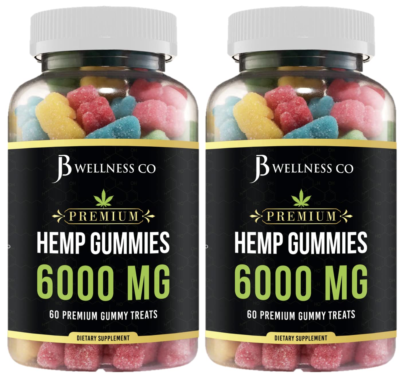 JB Wellness Co hemp gummies Advanced bottle front view for a relaxing daily routine
