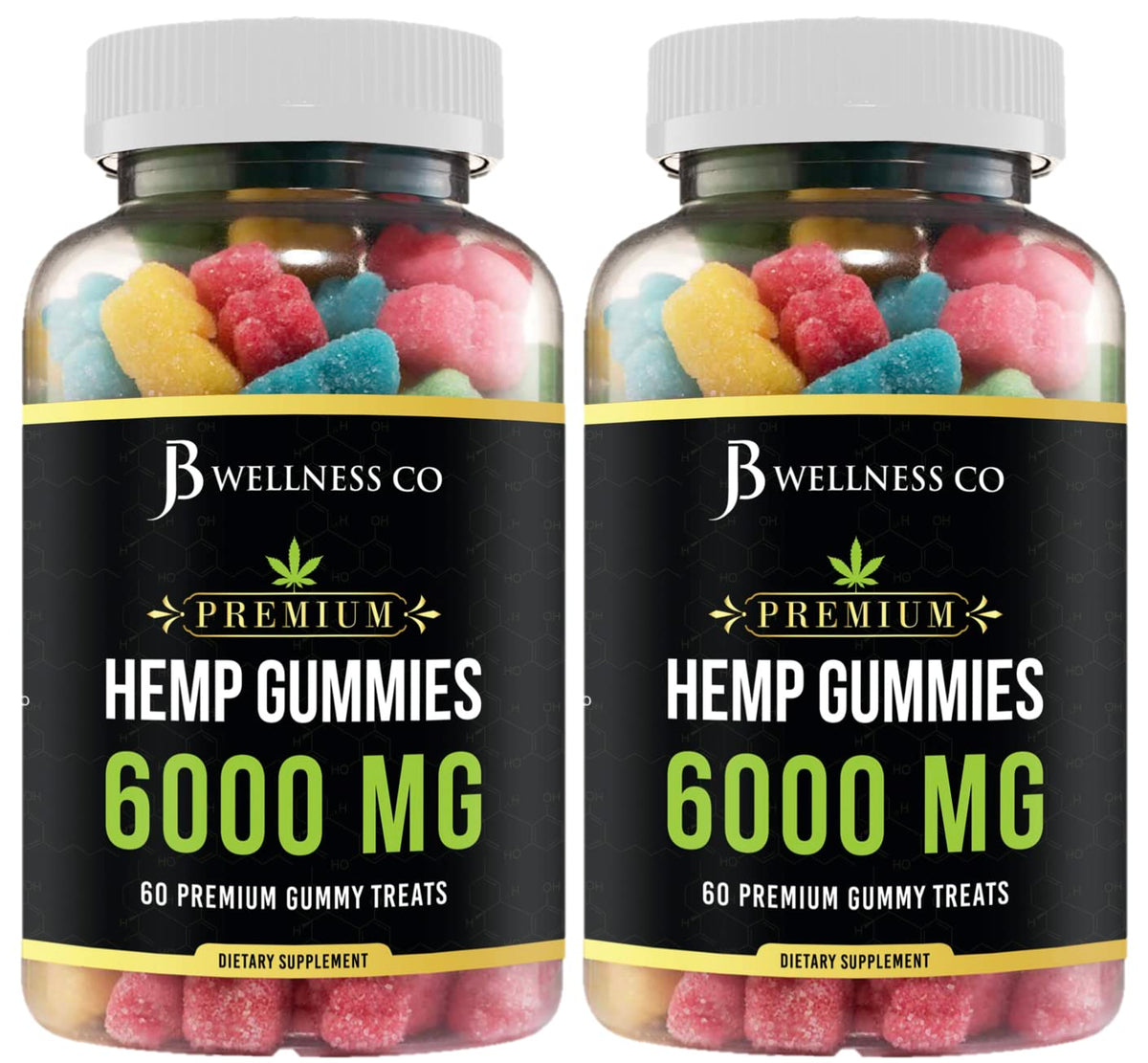 JB Wellness Co hemp gummies Advanced bottle front view for a relaxing daily routine