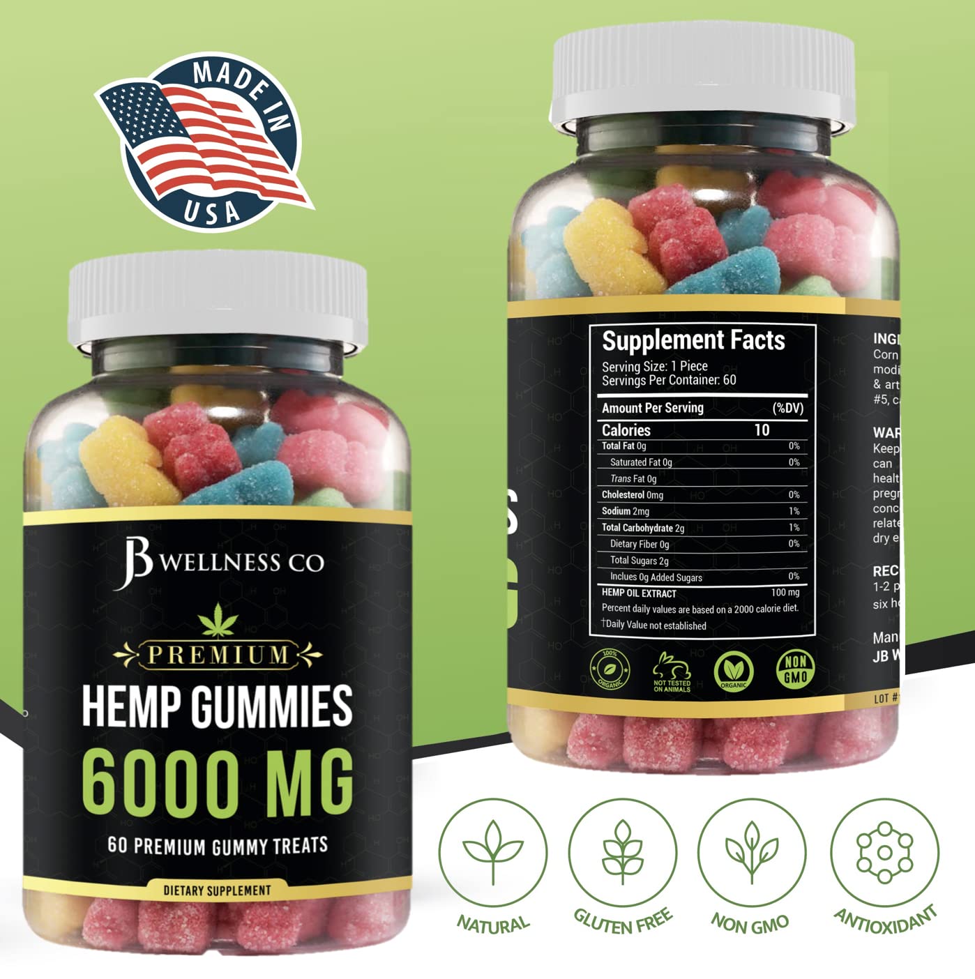JB Wellness Co hemp gummies Advanced pack shot showing two-pack packaging