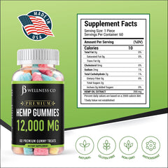 JB Wellness Co hemp gummies bottles close-up highlighting tropical flavor