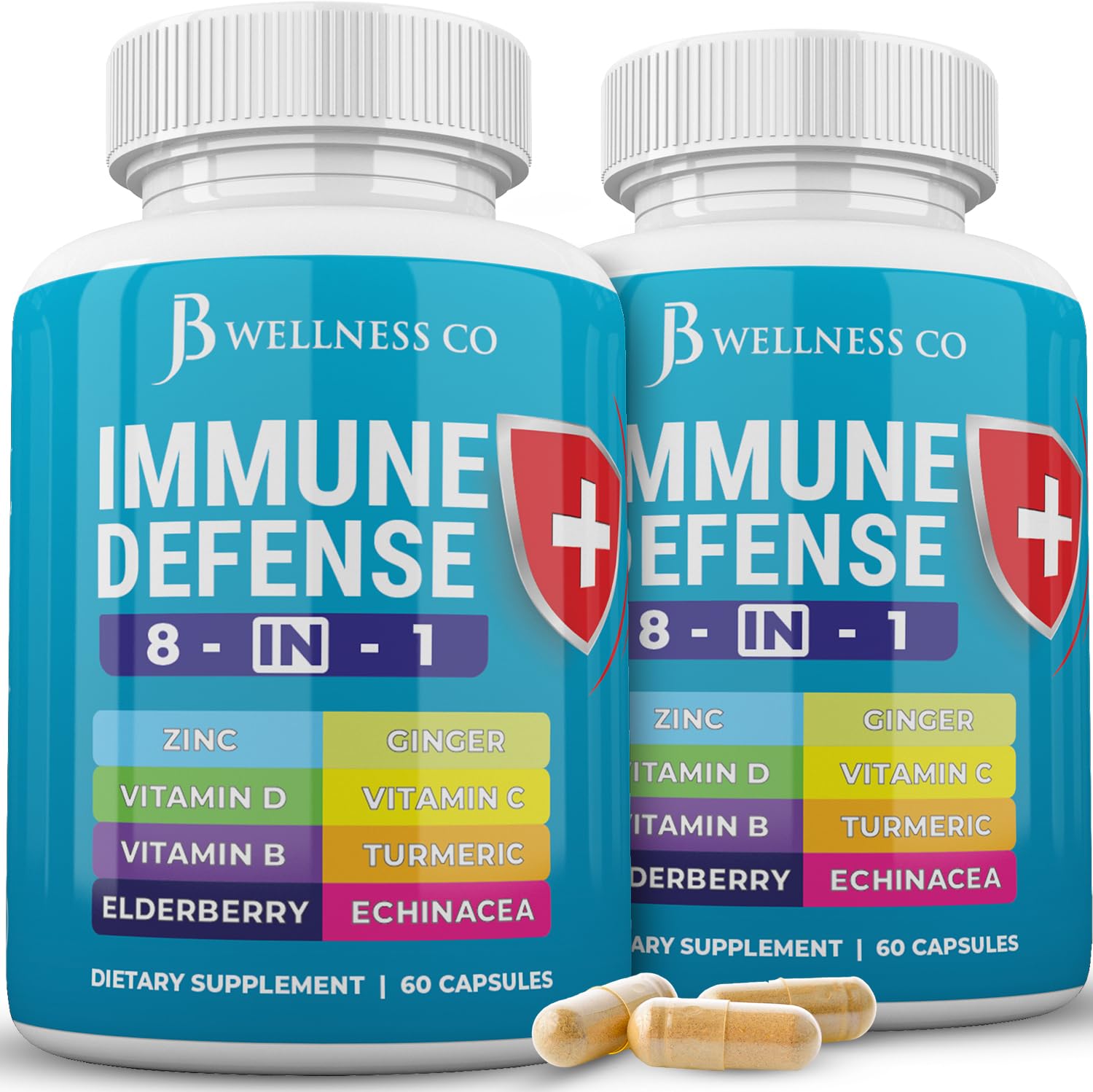 JB Wellness Co Immune Support bottle 2-pack promotes daily immune health
