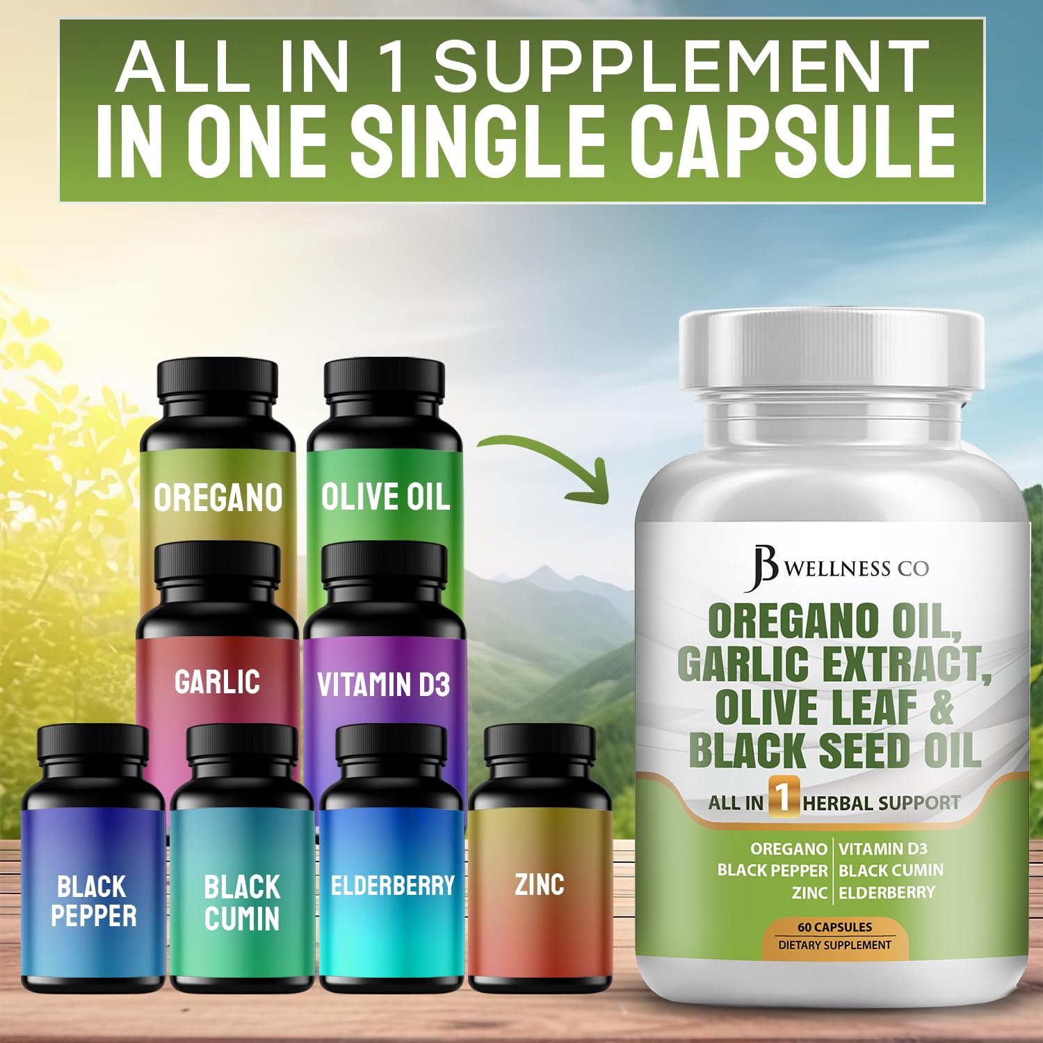 JB Wellness Co vitamin D3 zinc-plex capsules for daily immune wellness