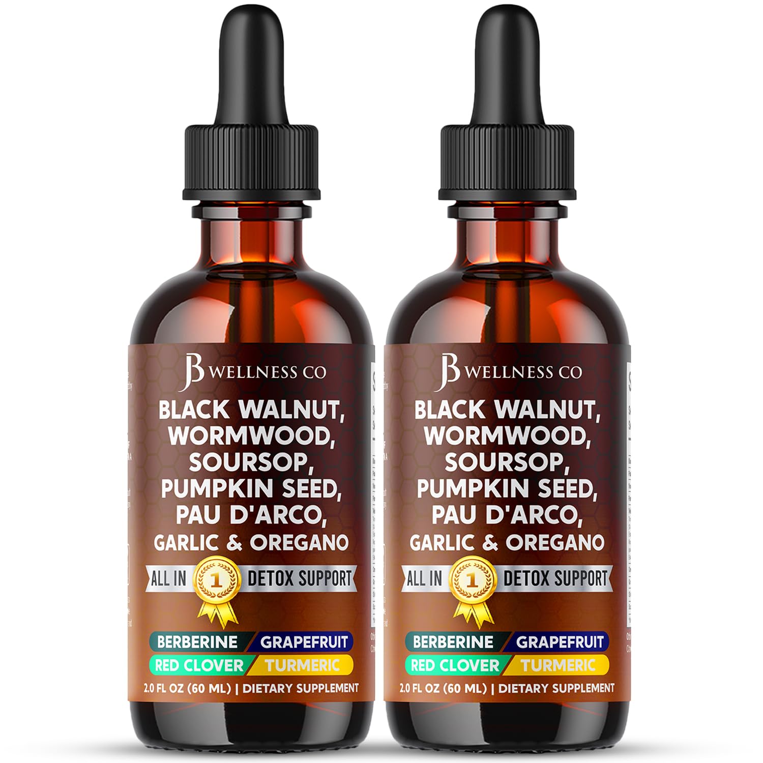 JB Wellness Co Wormwood Black Walnut Cleanse bottle for daily drops routine