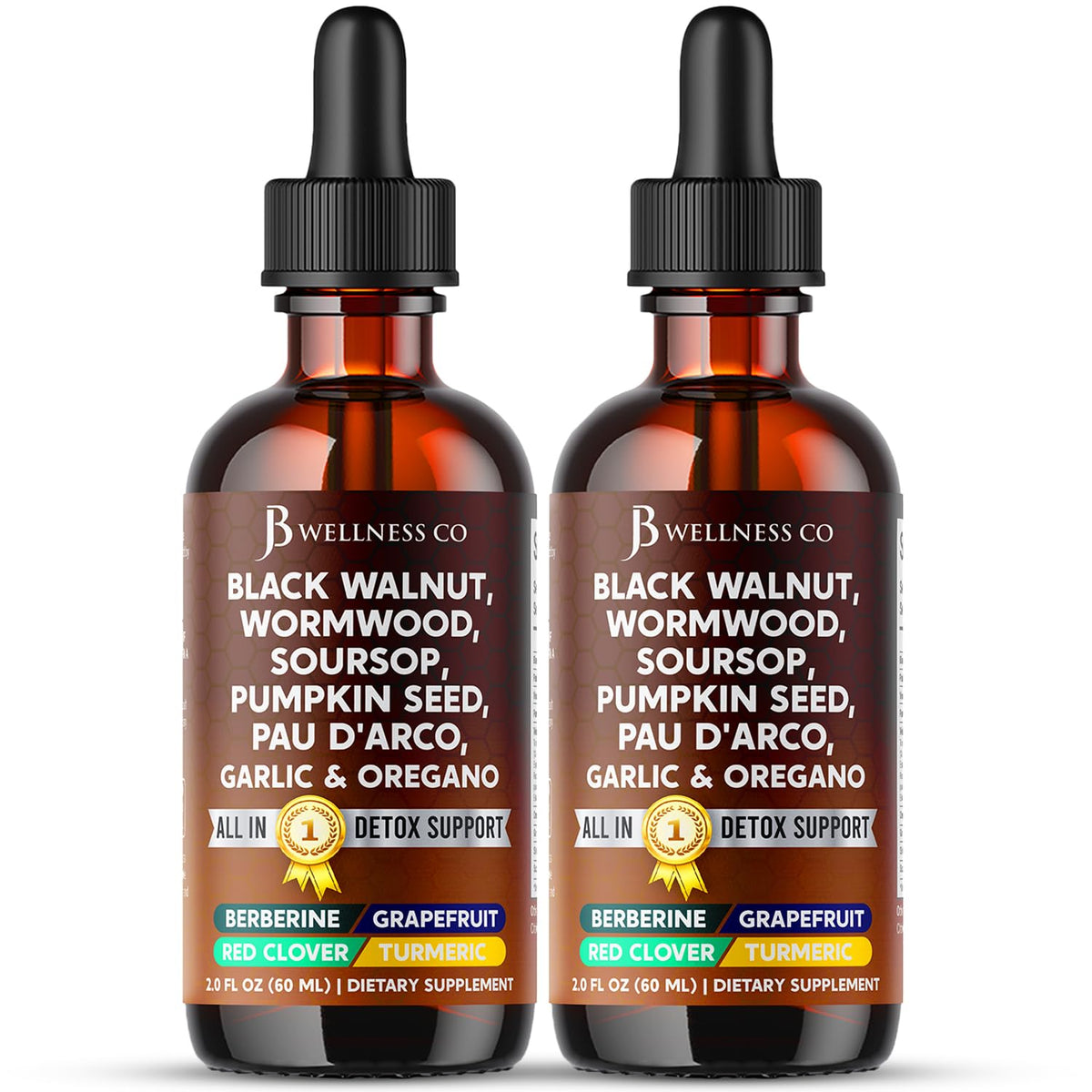 JB Wellness Co Wormwood Black Walnut Cleanse bottle for daily drops routine