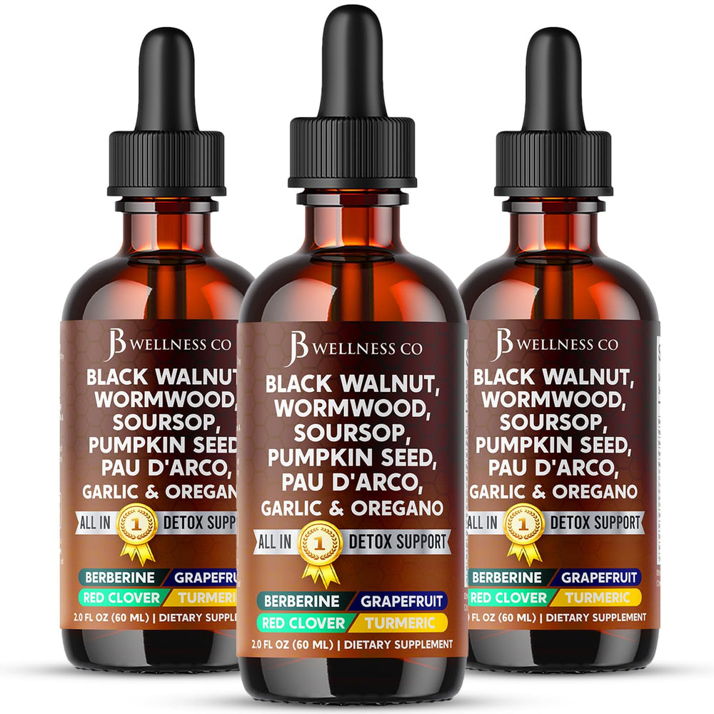 JB Wellness Co Wormwood Cleanse bottle front shows herbal ingredients for digestion