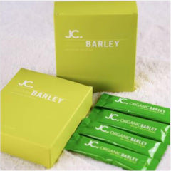 JC Barley Grass Juice Powder packaging signaling cardio wellness potential