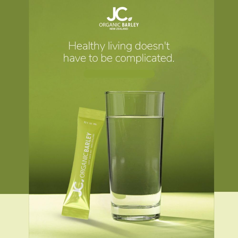 JC Barley Grass Juice Powder 3-box packaging highlighting value and freshness