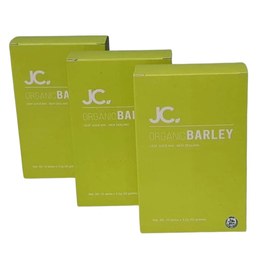 JC Barley Grass Juice Powder scoop with powder, convenient supplementation