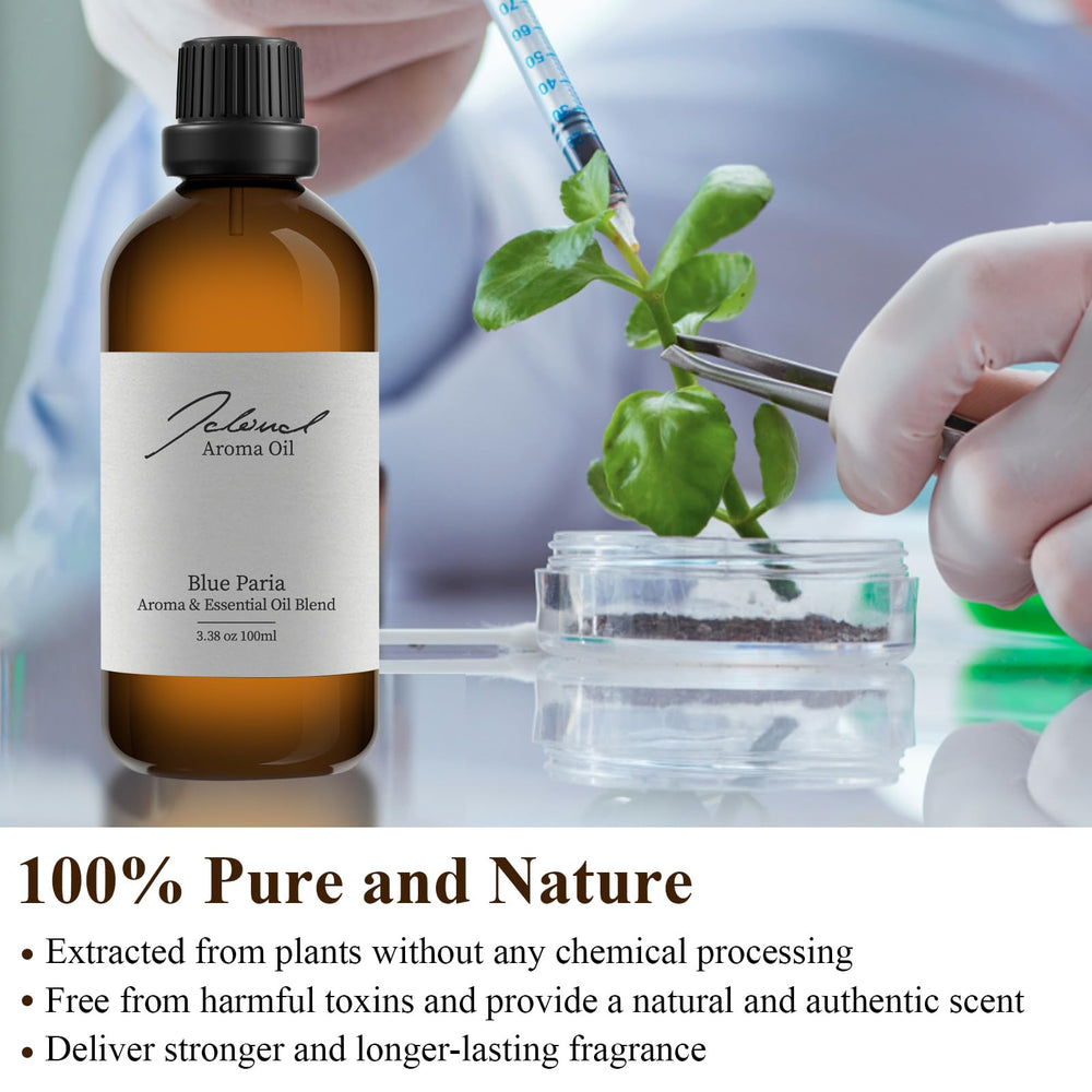 Lavender sprigs and patchouli alongside JCLOUD bottle for spa-ready scent