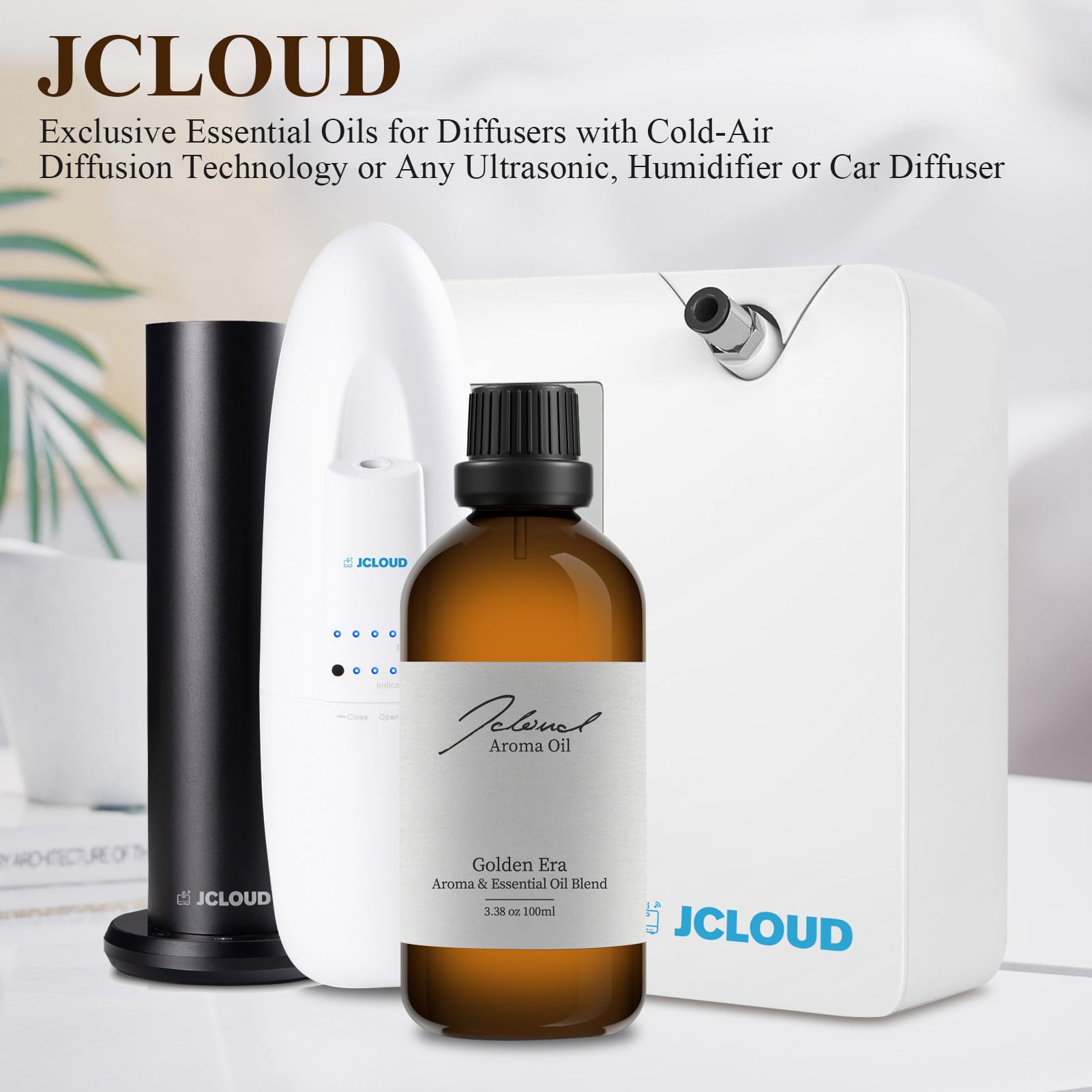 JCLOUD Golden Era diffuser-setup demonstrates easy integration with ultrasonic diffusers