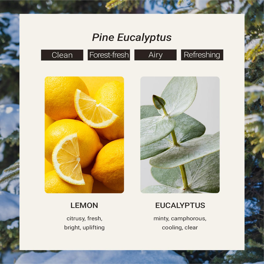 JCLOUD Pine Eucalyptus diffuser oil bottle on table for easy scenting.