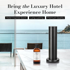 JCLOUD White Tea diffuser oil in a hotel lobby evokes luxury ambiance