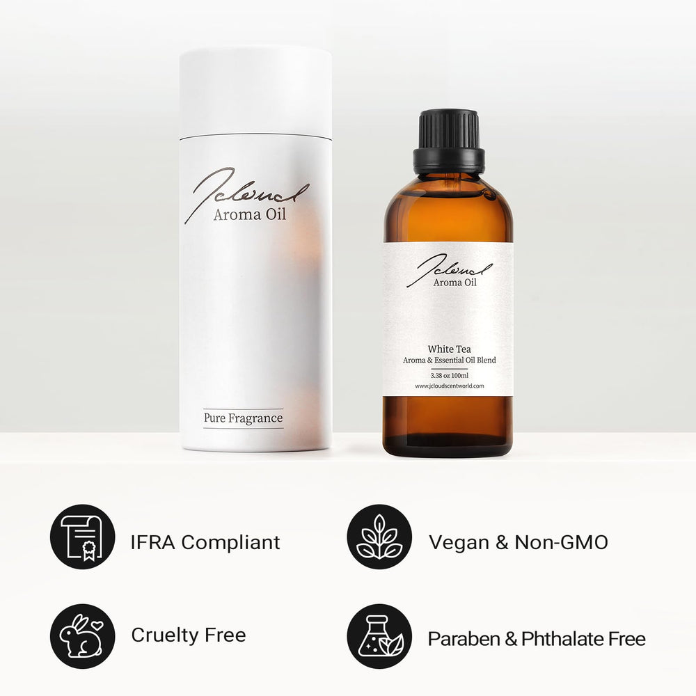 JCLOUD White Tea diffuser oil in living room for a calming, spa-like mood