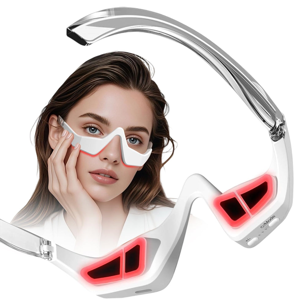 JCOTTON under eye red light therapy glasses for refreshed look and fatigue reduction