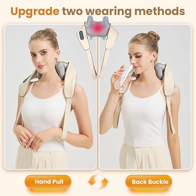 Jdfdexc 4D neck massager side view highlights compact design ideal for travel and desk use.