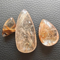 JDFlying rutilated quartz cabochon set for jewelry
