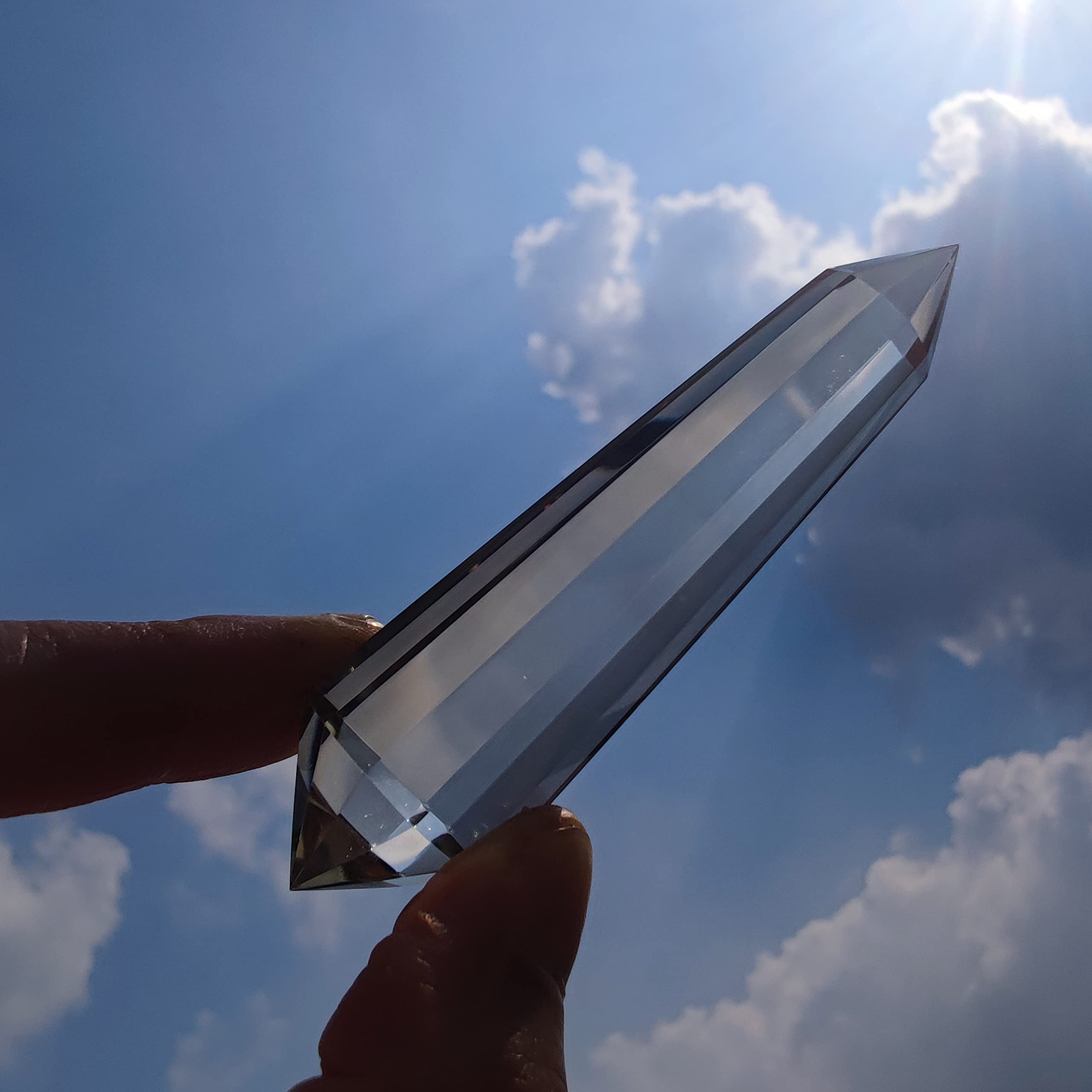 JDFlying smoky quartz crystal point focused for meditation and intention.