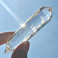 jdflying Vogel crystal wand 12-face clear quartz for meditation and energy focus