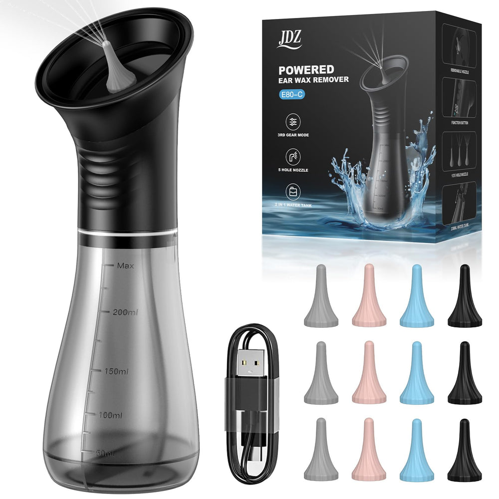 JDZ ear-cleaner front view with ergonomic grip for precise cleaning.