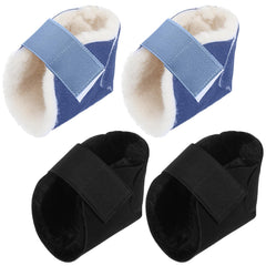 Jeere heel protectors in black pair with soft lambskin for daily comfort.