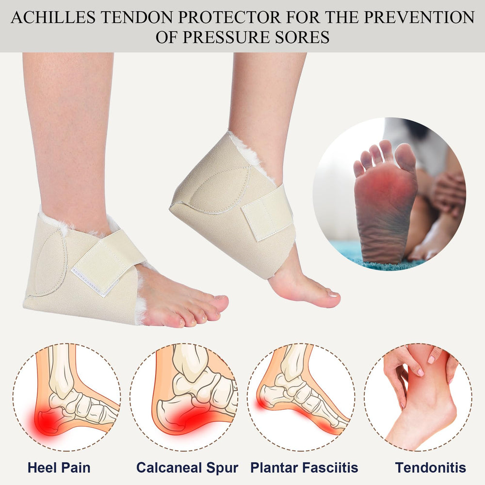 Jeere heel protector boot with securing strap for adjustable, secure fit