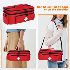 Jenlan Travel Medicine Bag Organizer with shoulder strap for hands-free travel