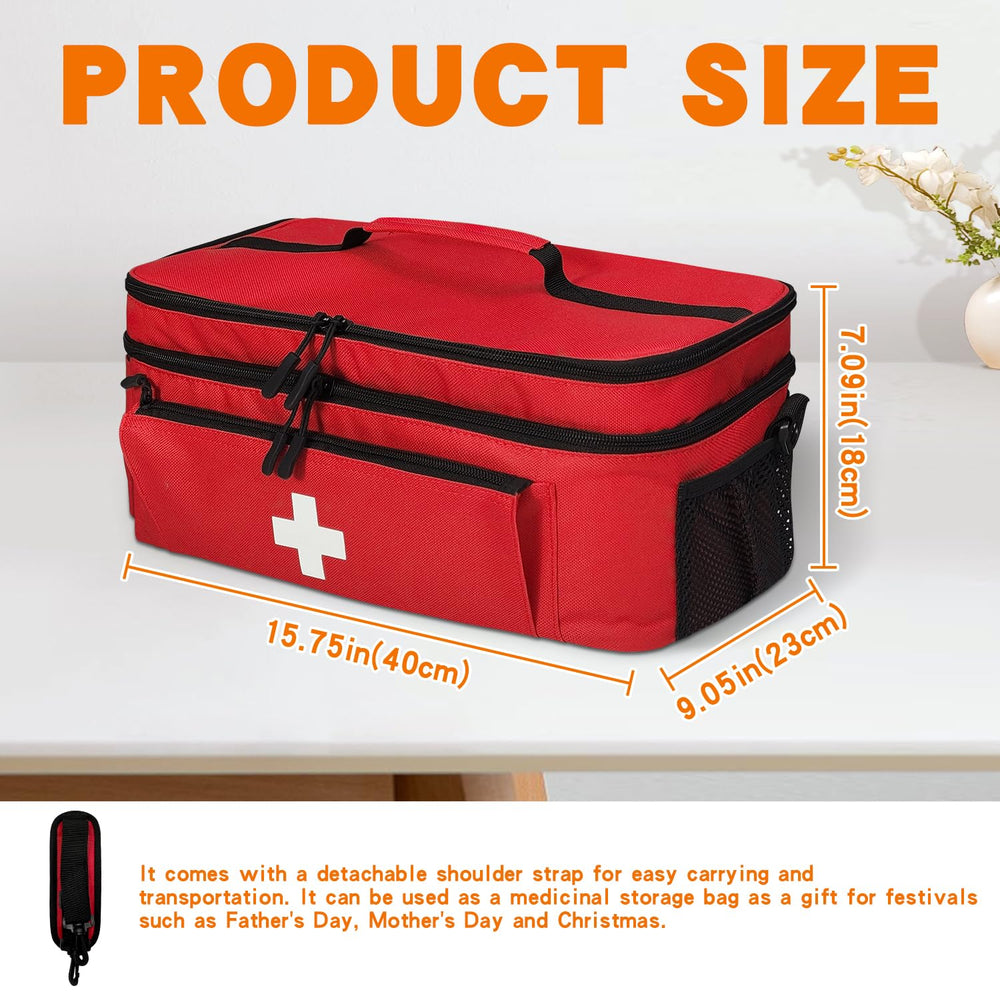 Jenlan Travel Medicine Bag Organizer side pocket for quick access