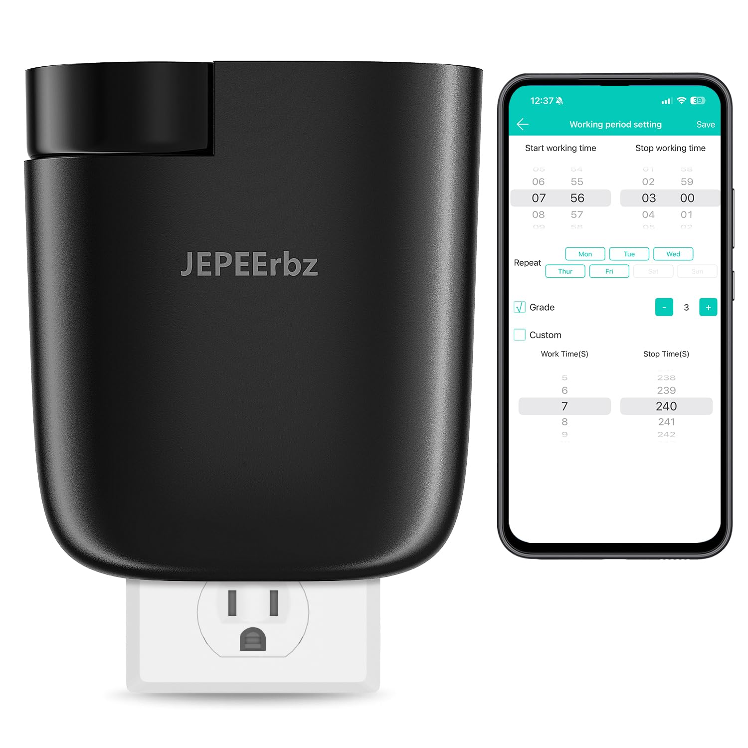 JEPEErbz waterless diffuser plugged into wall for continuous fragrance coverage