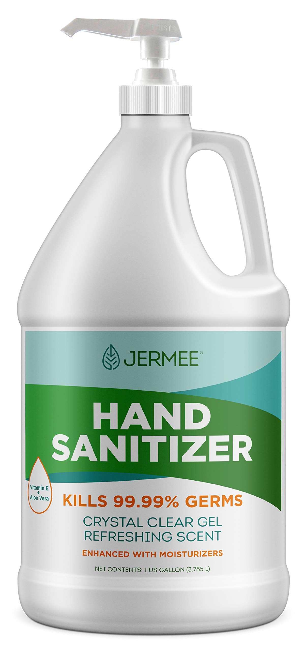 JerMee 1-gallon pump bottle for bulk sanitizer application.