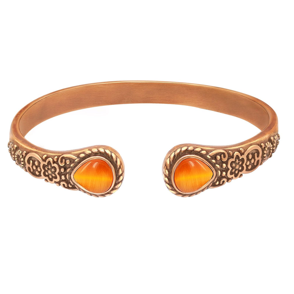 JEROOT copper bracelet for women featuring turquoise flower design adds bohemian charm