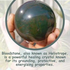 Jet International Bloodstone ball displayed near altar invites meditation and emotional balance.