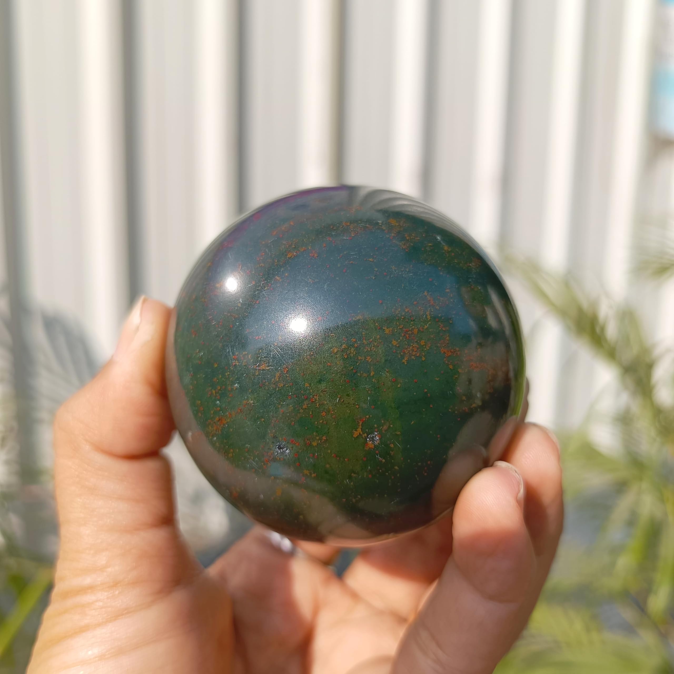 Jet International Bloodstone ball makes a thoughtful gift for crystal lovers and seekers.