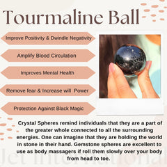 Jet International Jet Black Tourmaline Ball close-up polished detail reveals natural gemstone beauty.