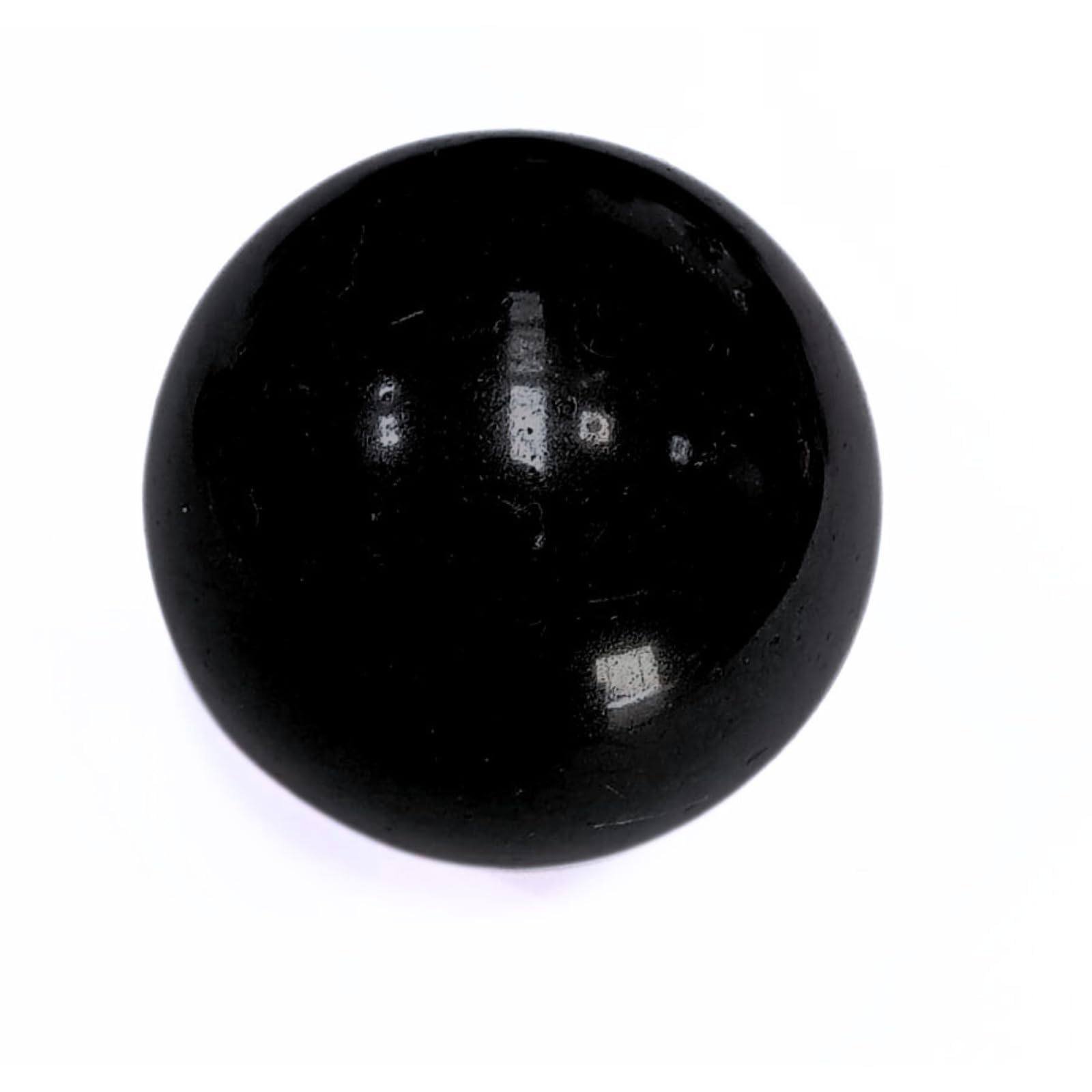 Jet International Jet Black Tourmaline Ball front view for protective display and grounding energy.
