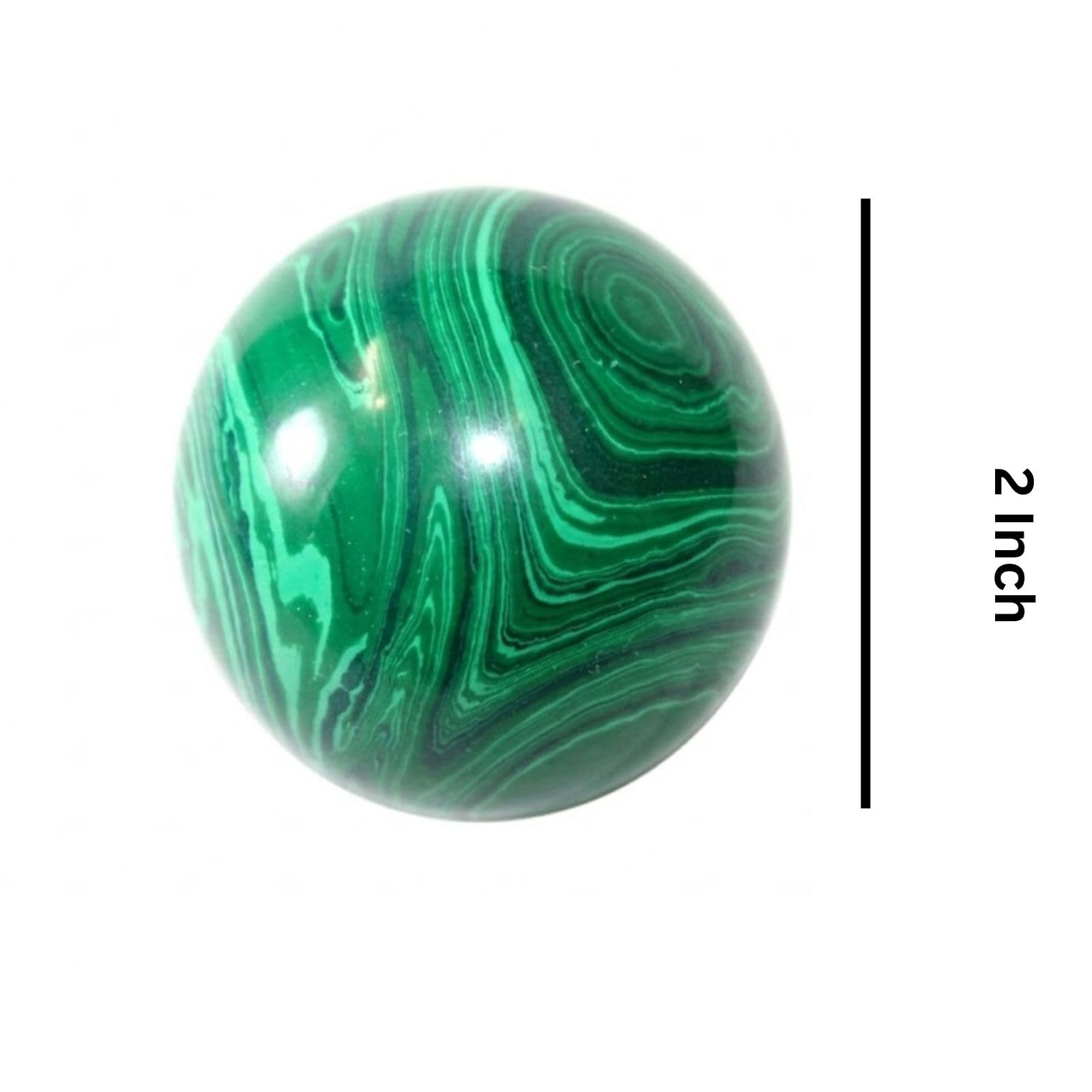 Jet International malachite sphere closeup reveals unique patterning for mindful focus