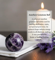 Jet International amethyst sphere used in meditation for enhanced relaxation