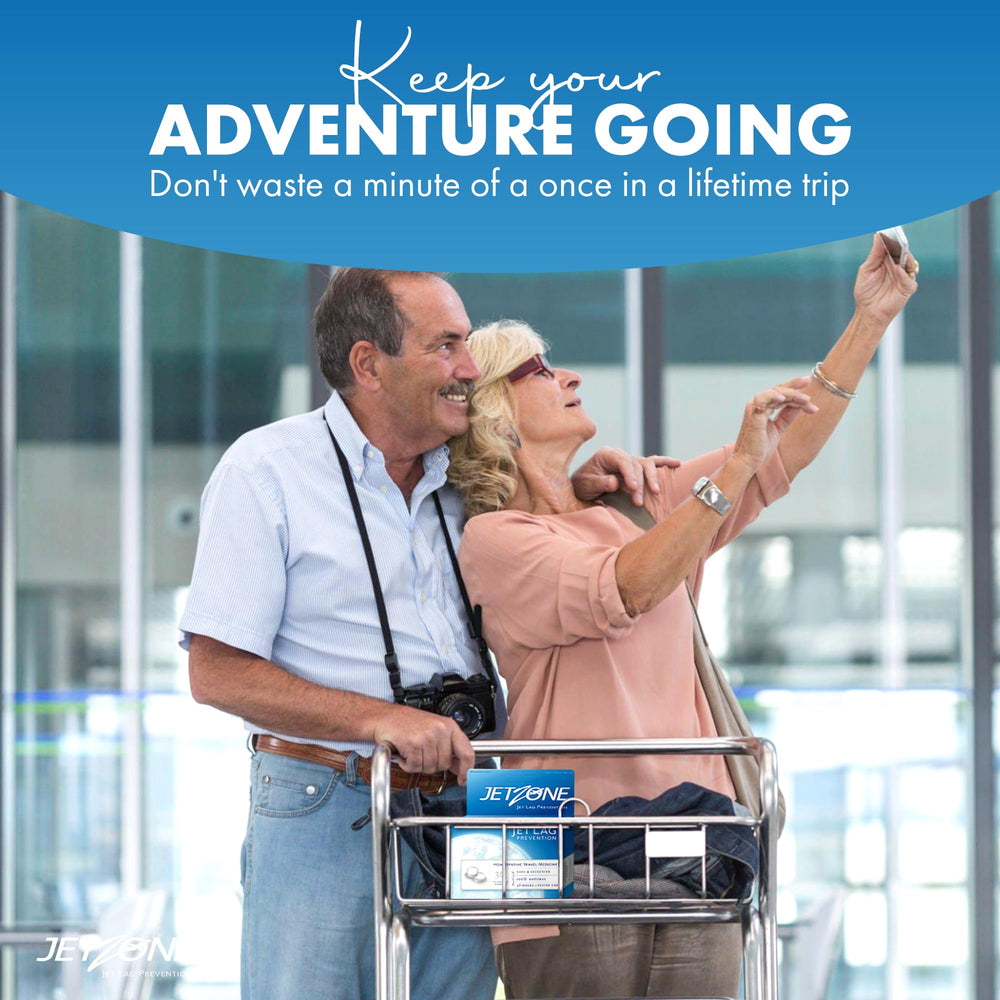 JetZone pleasant-taste chewables close-up for convenient travel dosing.