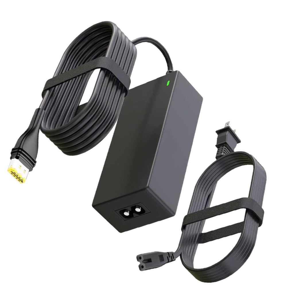 JFJDSM 65W adapter front view powering a ResMed AirSense CPAP device.